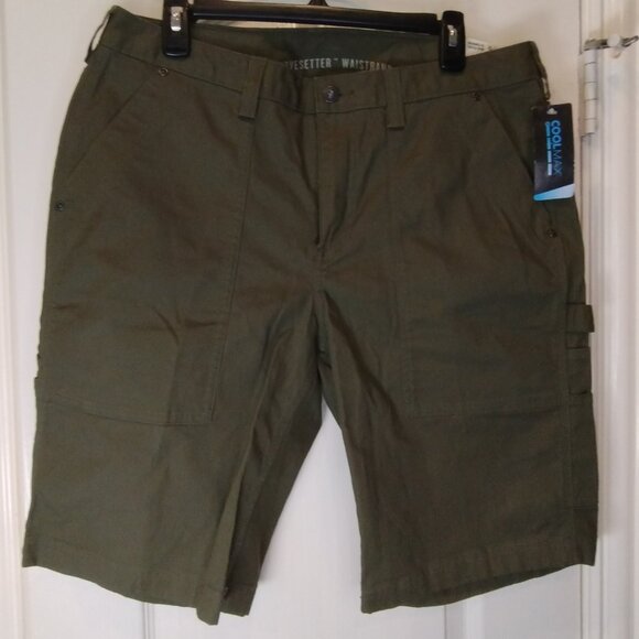 Duluth Trading Co Curvesetter Flex Cool Max Utility Shorts Green Size 14 NWT - Picture 2 of 10